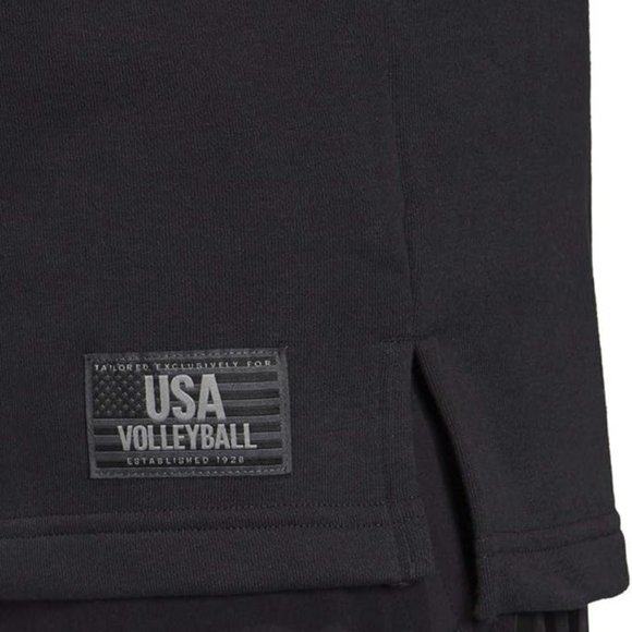 NWT ADIDAS MEN'S USA VOLLEYBALL SHORT RAW HEM SLEEVE BLACK HOODIE XS - Picture 7 of 11